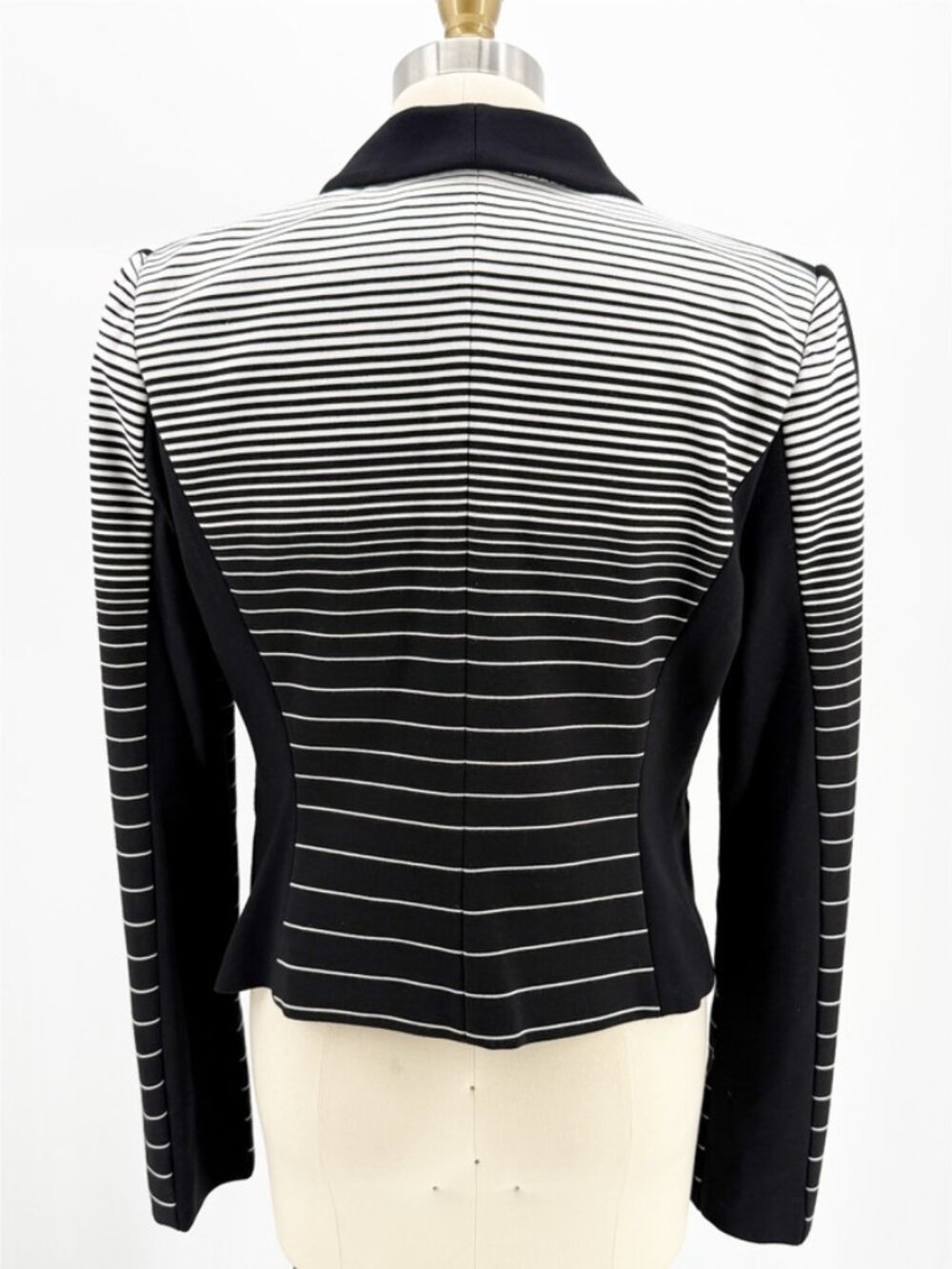 BCBGMAXAZRIA Bowie stripe Black/White tuxedo blazer M CAREER CORE - Picture 4 of 14